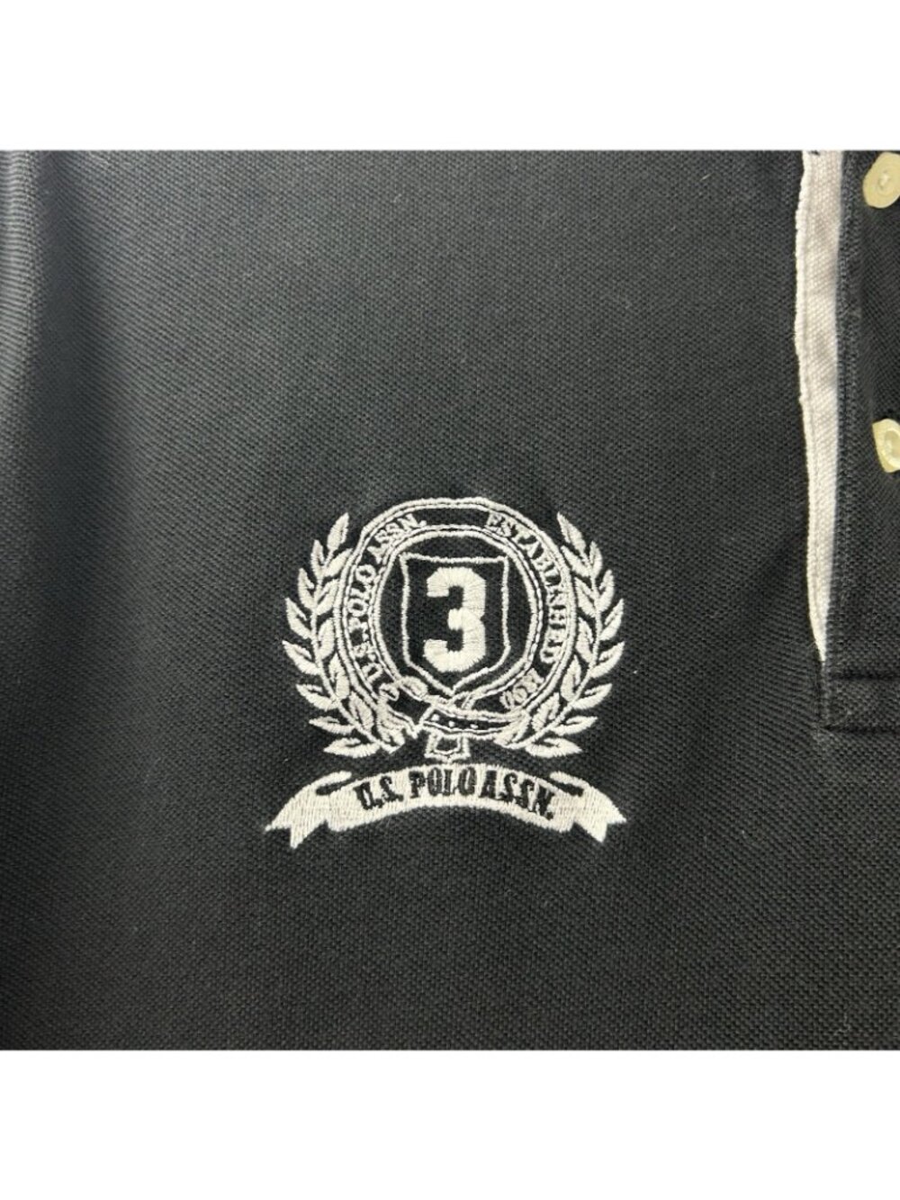 U.S. Polo Assn Rugby Polo Shirt Mens Large Big Logo #3 Navy Blue Short Sleeve - Picture 13 of 13